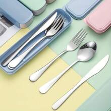 4pcs/Set Portable Stainless Steel Travel Cutlery Set