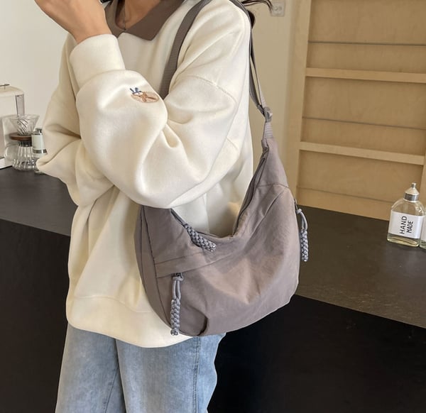 🔥Last Day Discount 49% Off 🔥👜Women's Fashion Plain Color Nylon Crossbody Hobo Bag