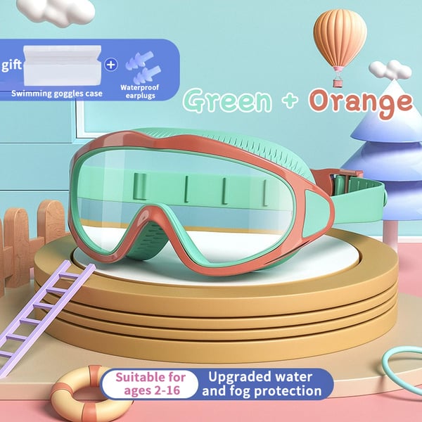 🏊♂️ ✨HD children's large frame waterproof and anti-fog swimming goggles