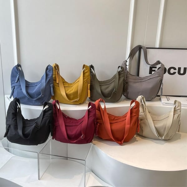 🔥Last Day Discount 49% Off 🔥👜Women's Fashion Plain Color Nylon Crossbody Hobo Bag