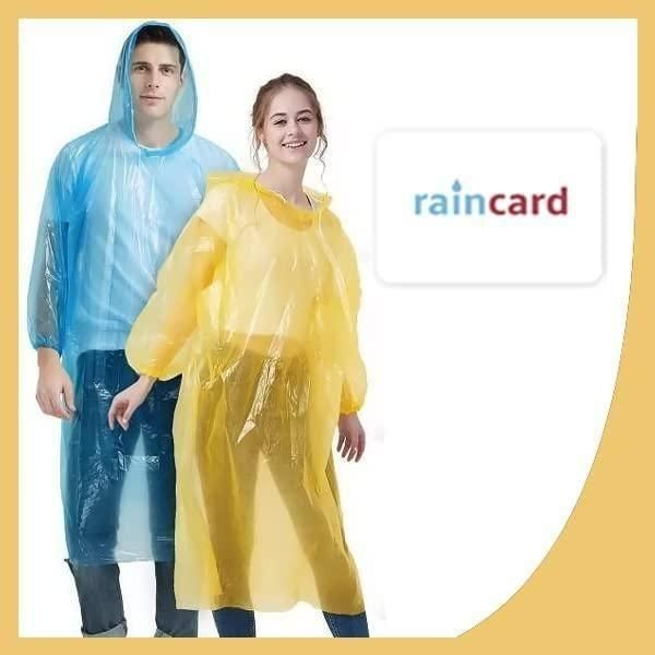 FULLY Reusable Wallet Rain Card Rain Coat for Adults (Set of 10)