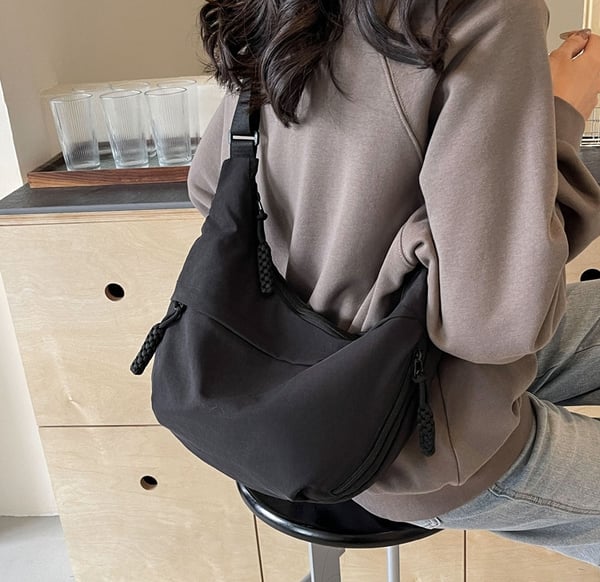 🔥Last Day Discount 49% Off 🔥👜Women's Fashion Plain Color Nylon Crossbody Hobo Bag