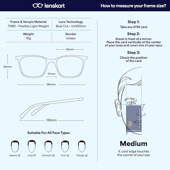 👓Zero Power Blue Cut Computer Glasses Anti Glare, Lightweight & Blocks Harmful Rays