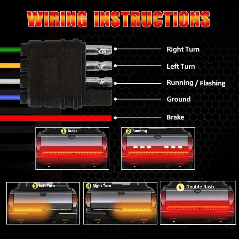 🎉LAST DAY 50% OFF🔥Fall Warning Signal Driving Light Strip, 48-Inch Car LED Light Strip, LED Lights for Car, Decorative Lights for Car🚗