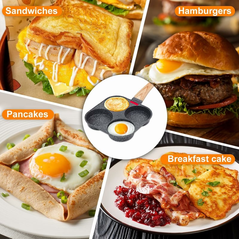 🔥🔥🍳4 Egg Frying Pan