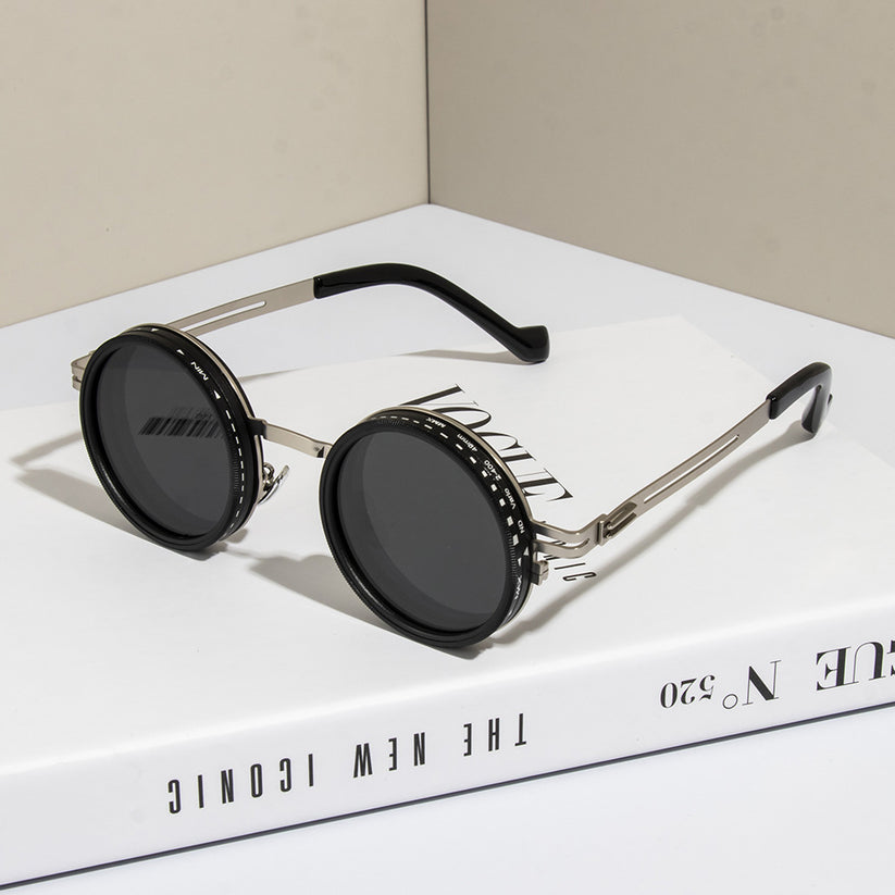 ๐ถ๏ธ Adjustable ND Sunglasses 1-9๏ธโฃ | Round Polarized Lenses with Tint Filter ๐