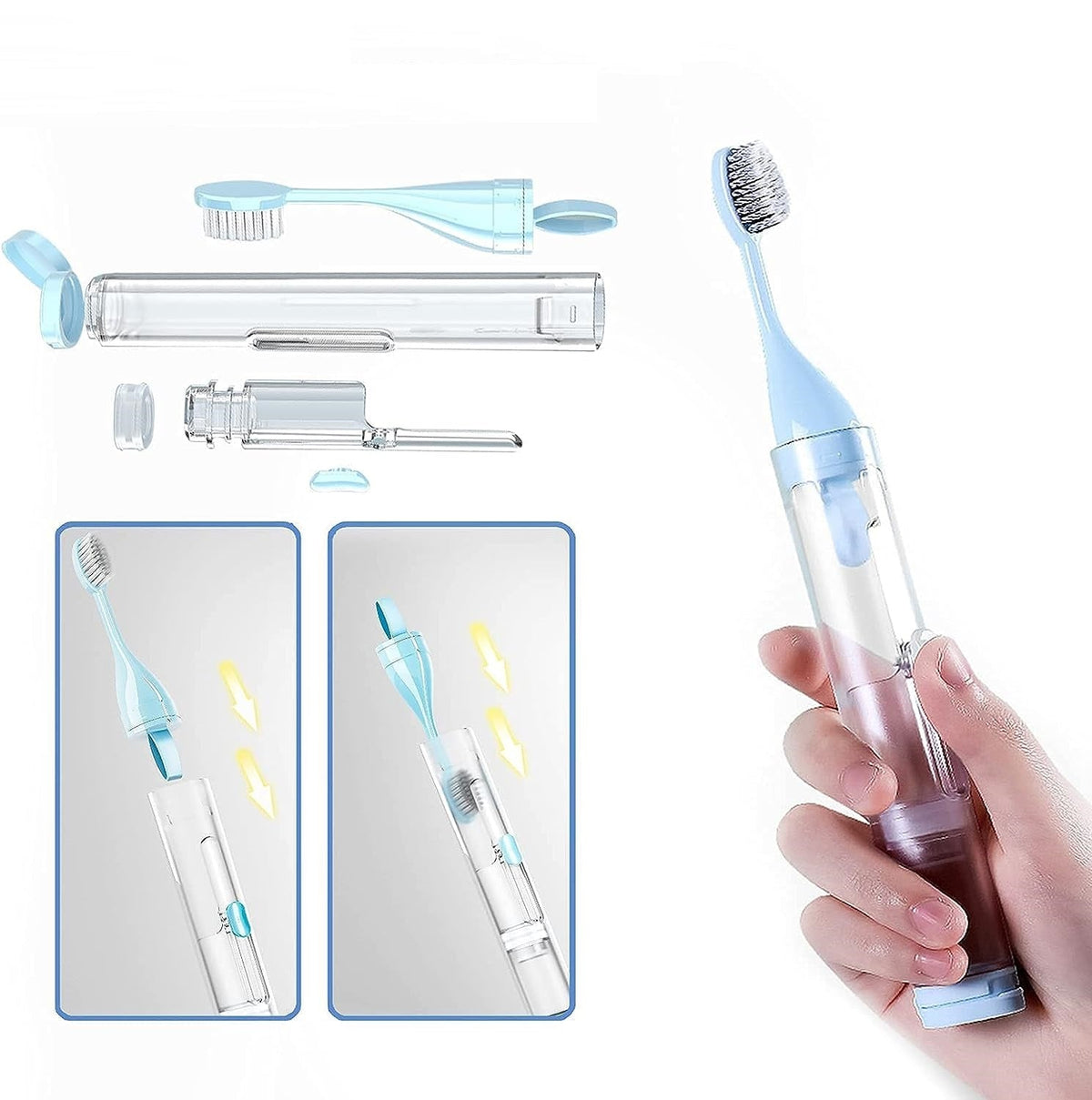 🪥Oral Care Companion on the Go: Portable Folding Toothbrush