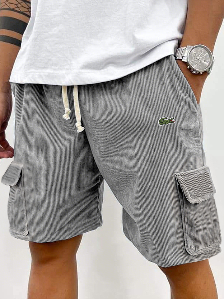 Last Day Sale🔥Men's corduroy fashion multi-pocket lace-up practical casual work shorts