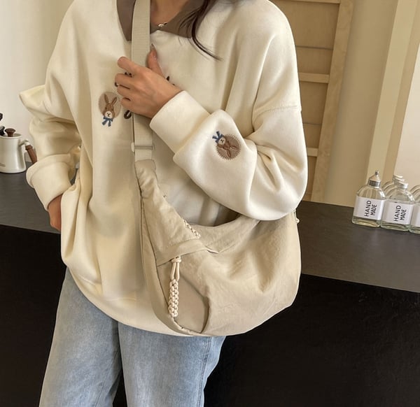 🔥Last Day Discount 49% Off 🔥👜Women's Fashion Plain Color Nylon Crossbody Hobo Bag