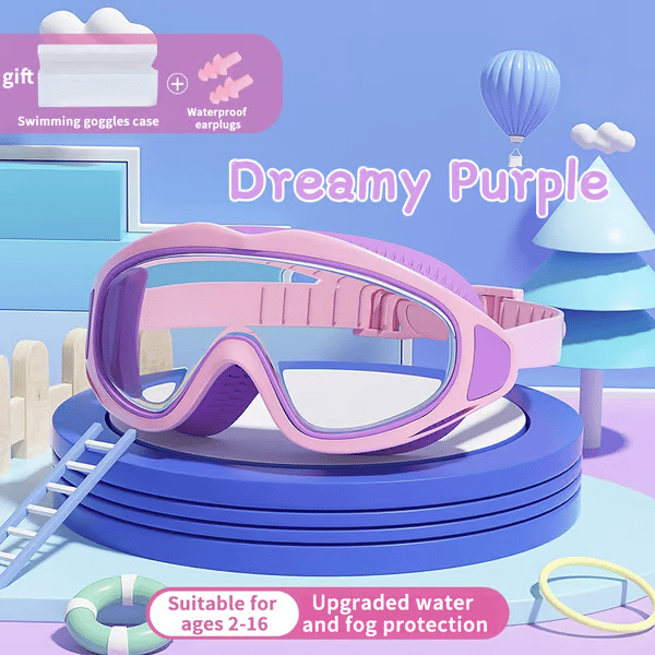 🏊♂️ ✨HD children's large frame waterproof and anti-fog swimming goggles