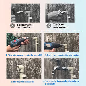 đ„Last Day - 49% OFFđ„ Electric Drill Compatible PVC Pipe Threader Kit with Various Die Sizes