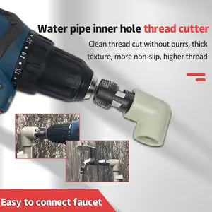 đ„Last Day - 49% OFFđ„ Electric Drill Compatible PVC Pipe Threader Kit with Various Die Sizes