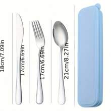 4pcs/Set Portable Stainless Steel Travel Cutlery Set