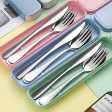 4pcs/Set Portable Stainless Steel Travel Cutlery Set