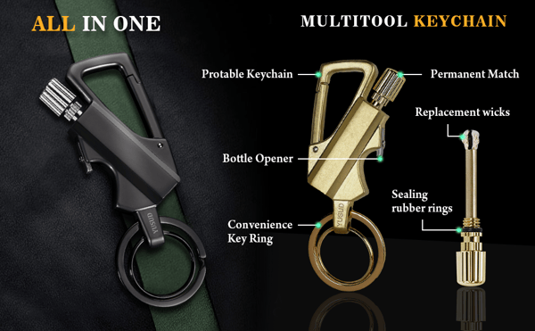 ⏳ Limited time 50% off! 💥Permanent Match Infinity Lighter with Multitool Keychain Bottle Opener