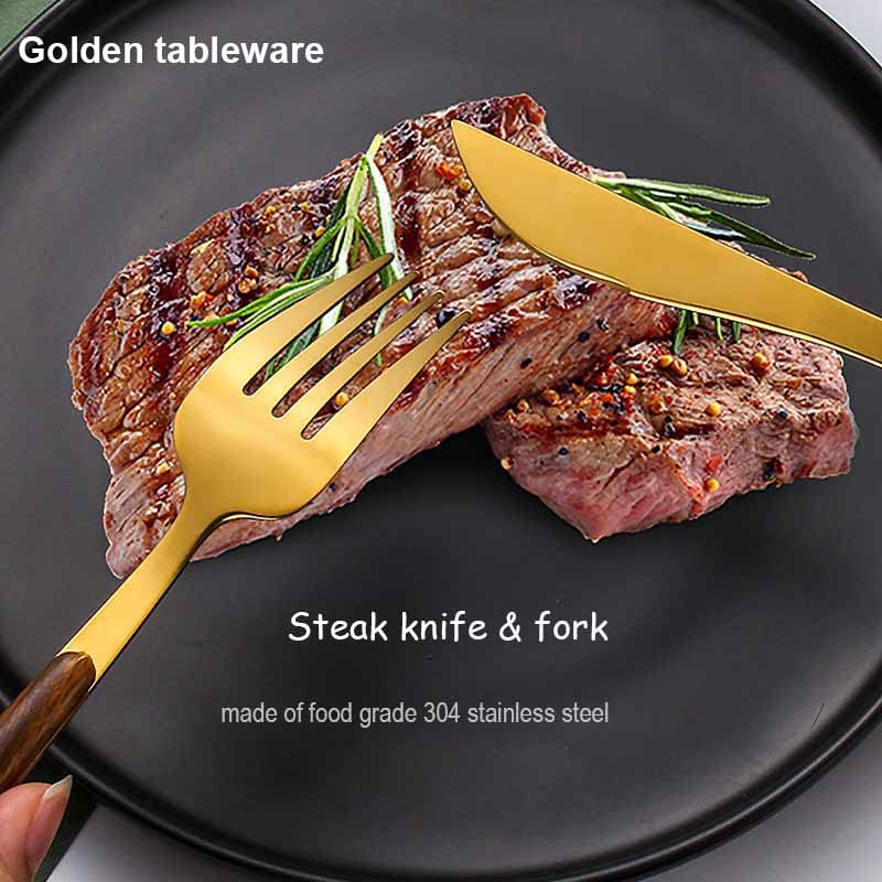 🍴Stainless Steel Steak Knife, Fork And Spoon Cutlery Set🍽️