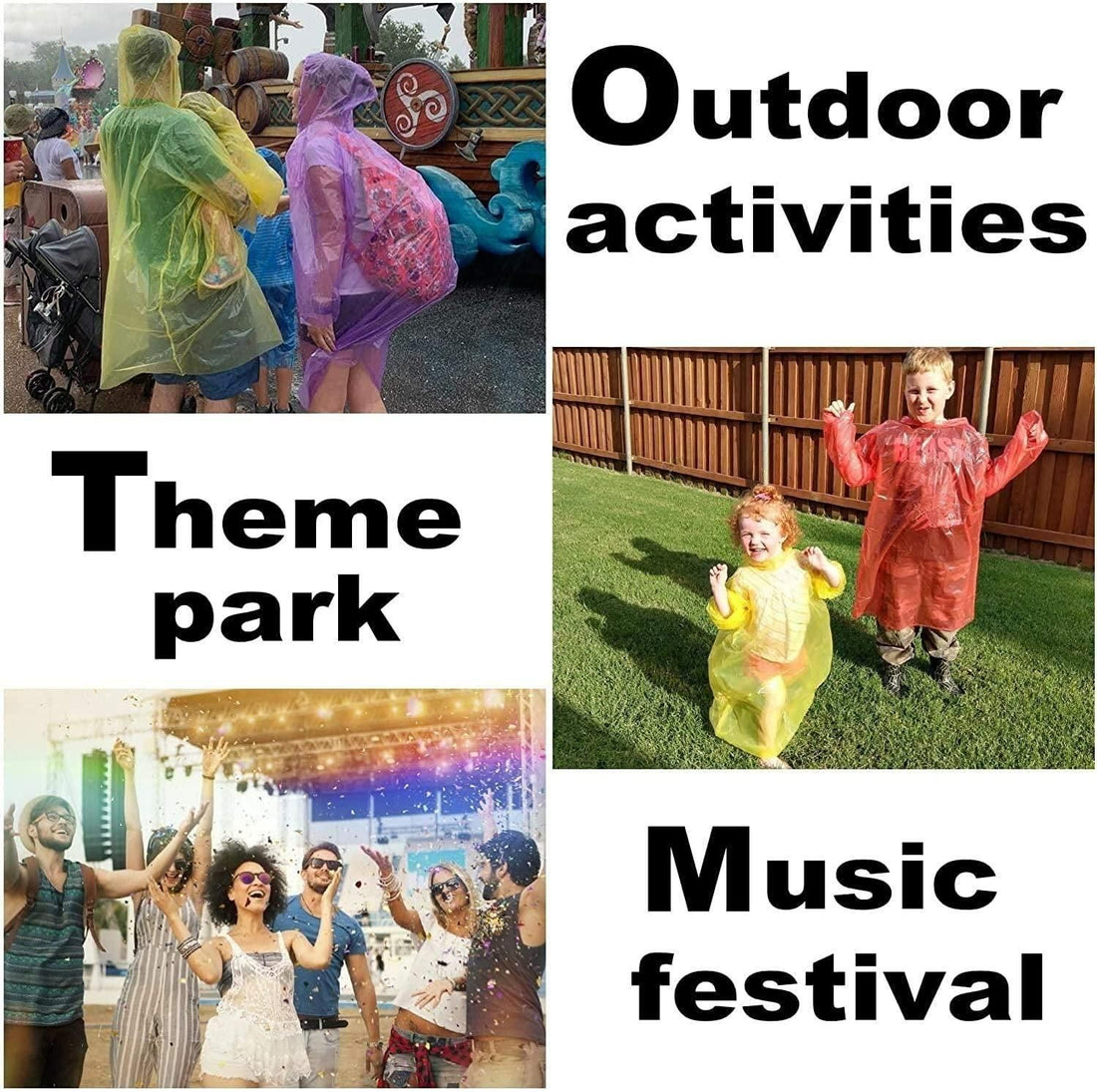 FULLY Reusable Wallet Rain Card Rain Coat for Adults (Set of 10)