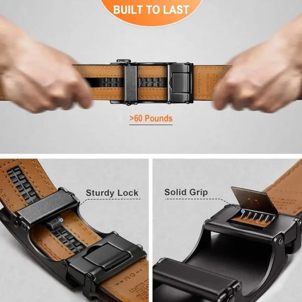🔥Leather Ratchet Belt With Adjustable Buckle