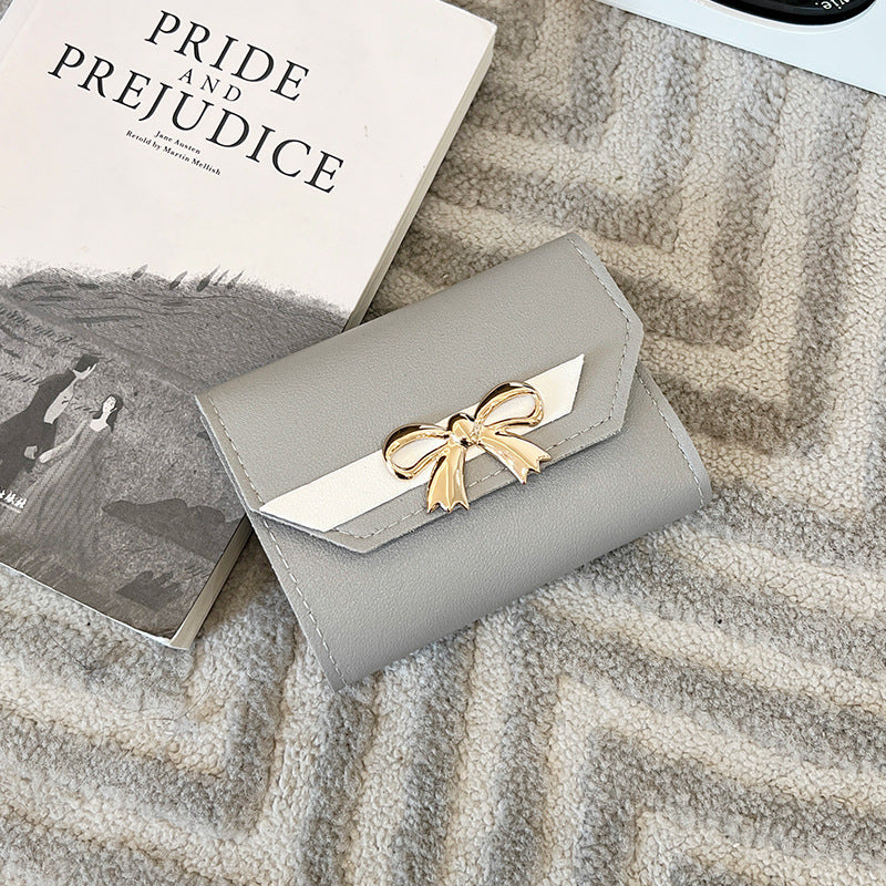 🎀2025 Bags Bow-Tie Short Tri-Fold Magnetic Clasp Women's Wallet👛