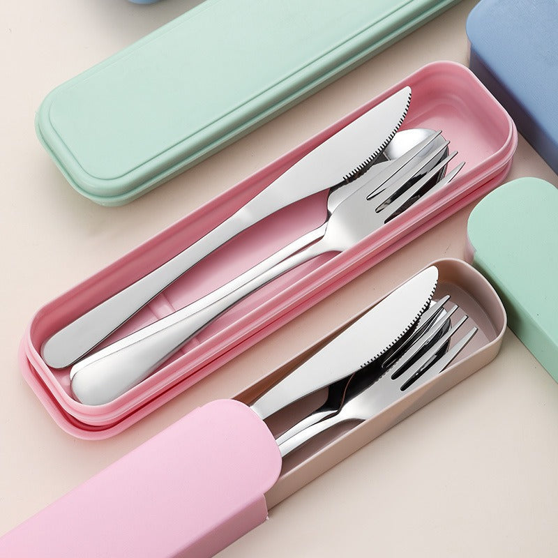 4pcs/Set Portable Stainless Steel Travel Cutlery Set