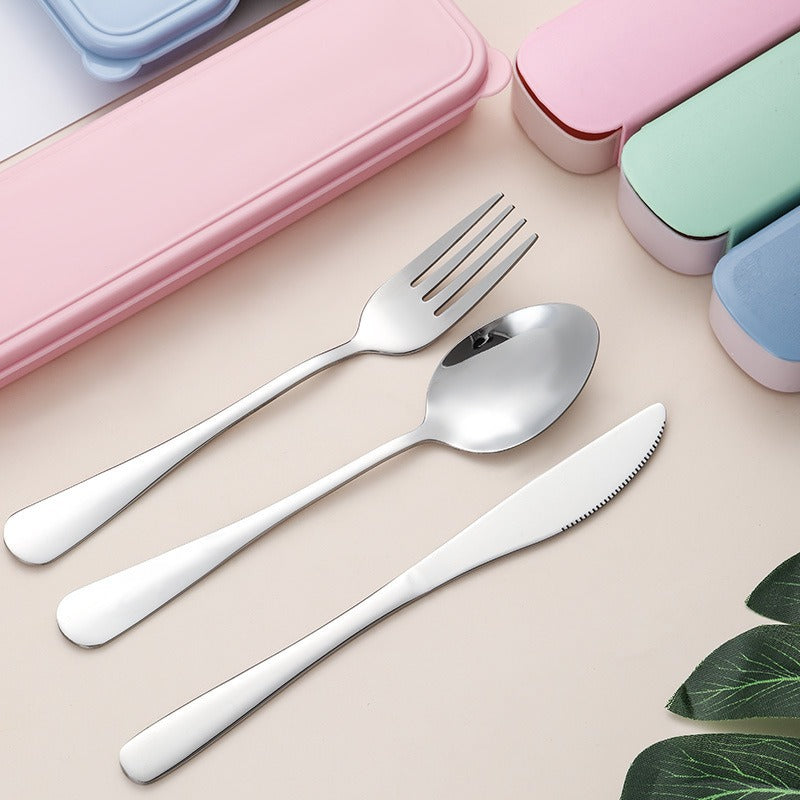 4pcs/Set Portable Stainless Steel Travel Cutlery Set