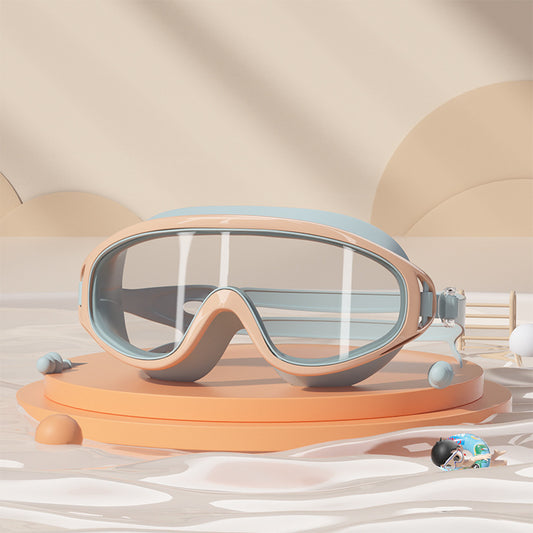🏊‍♂️ ✨HD children's large frame waterproof and anti-fog swimming goggles