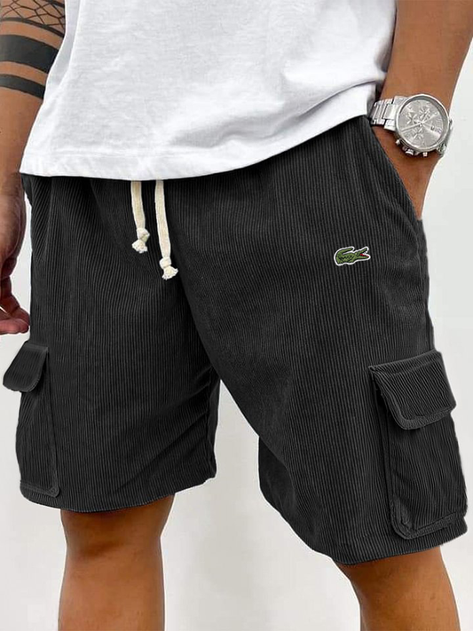 Last Day Sale🔥Men's corduroy fashion multi-pocket lace-up practical casual work shorts