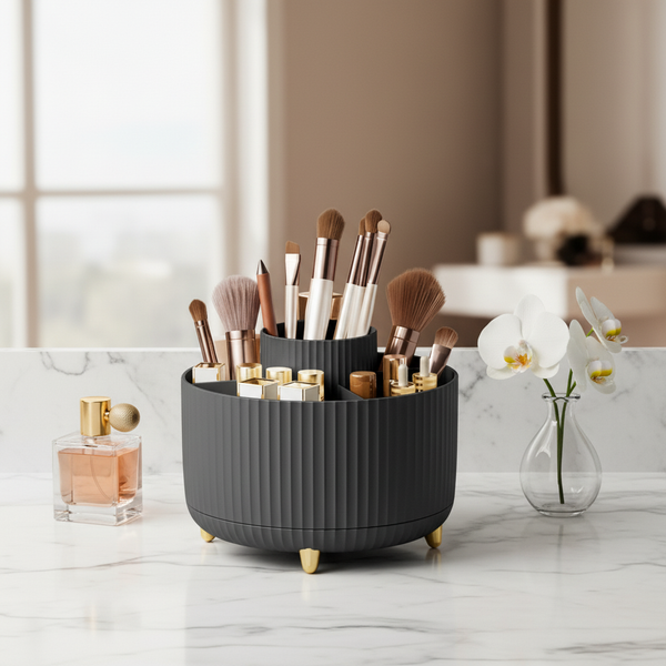 🔥HOT SALE🔥360° Rotating Luxury Makeup & Brush Organizer