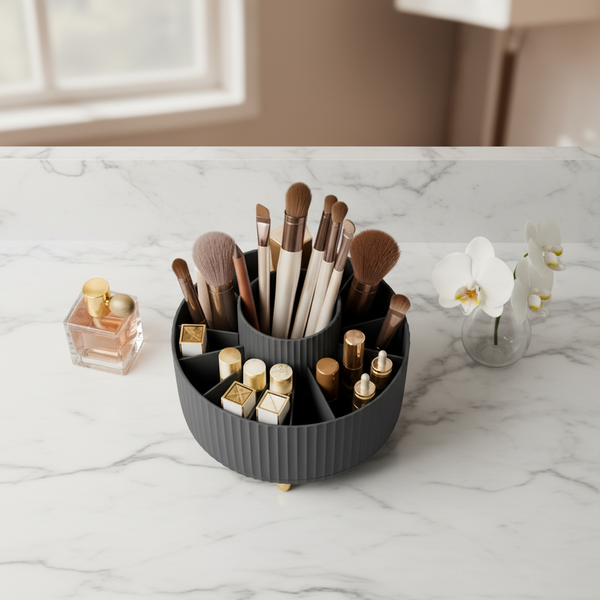 🔥HOT SALE🔥360° Rotating Luxury Makeup & Brush Organizer