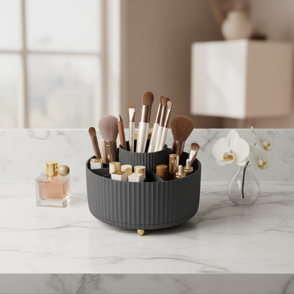 🔥HOT SALE🔥360° Rotating Luxury Makeup & Brush Organizer